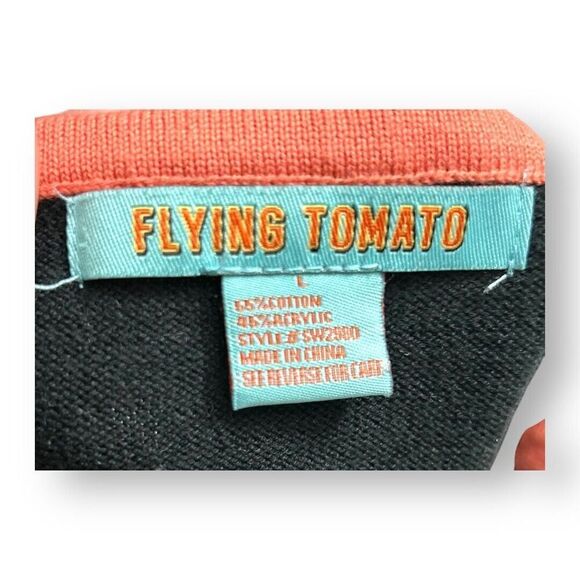 Flying Tomato Large Black Knit Mini Sweater Dress Sleeveless Baroque Whimsigoth - Picture 3 of 7